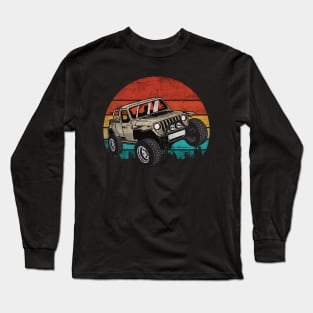 No road no problem - Retro Wrangler Offroad 4x4 SUV Long Sleeve T-Shirt